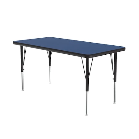 Correll Rectangle Adjustable Height Activity Kids School Table, High Pressure Laminate Top, Blue A2448-REC-37